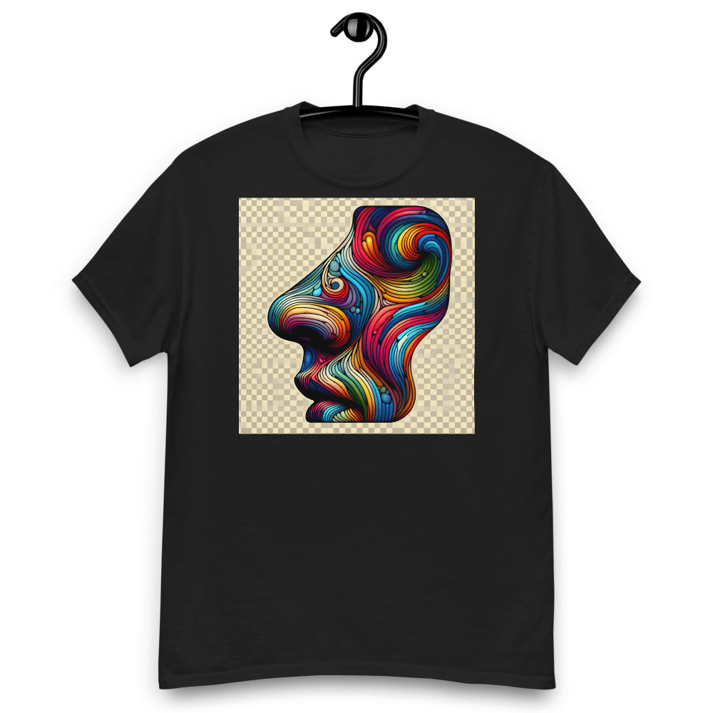 Human nose in painting style with rainbow colors