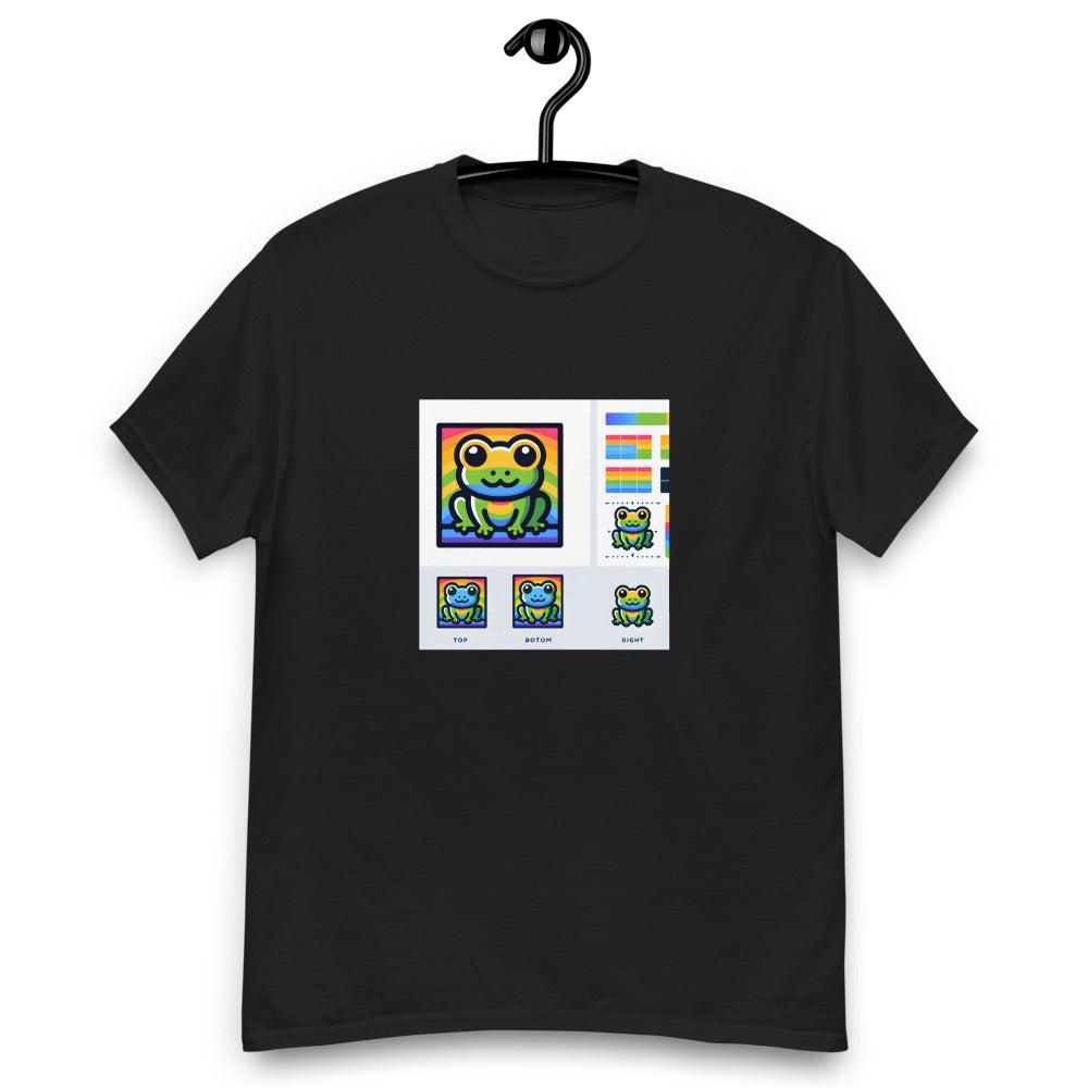 Cute frog logo in rainbow colors