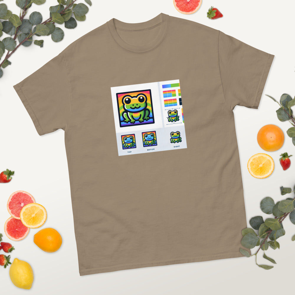 Cute frog logo in rainbow colors