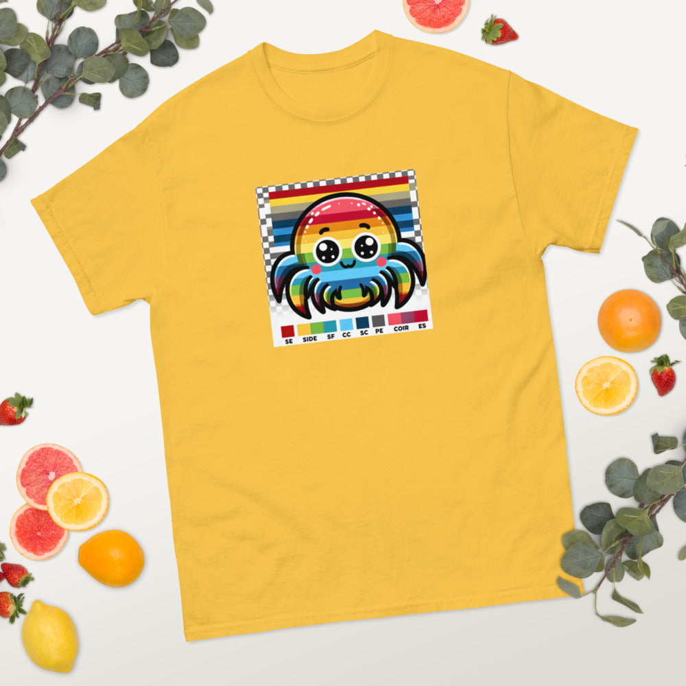 Cute spider painting in rainbow colors