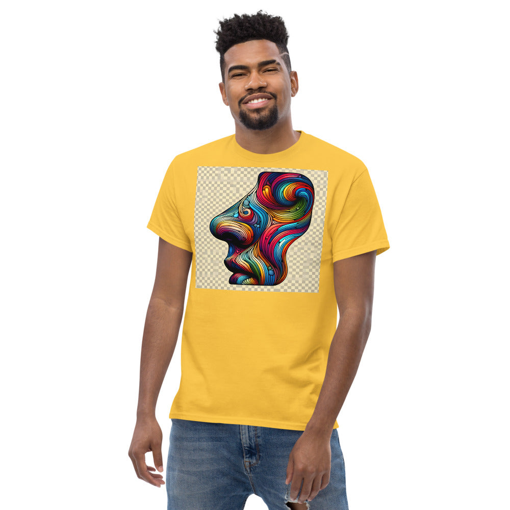 Human nose in painting style with rainbow colors