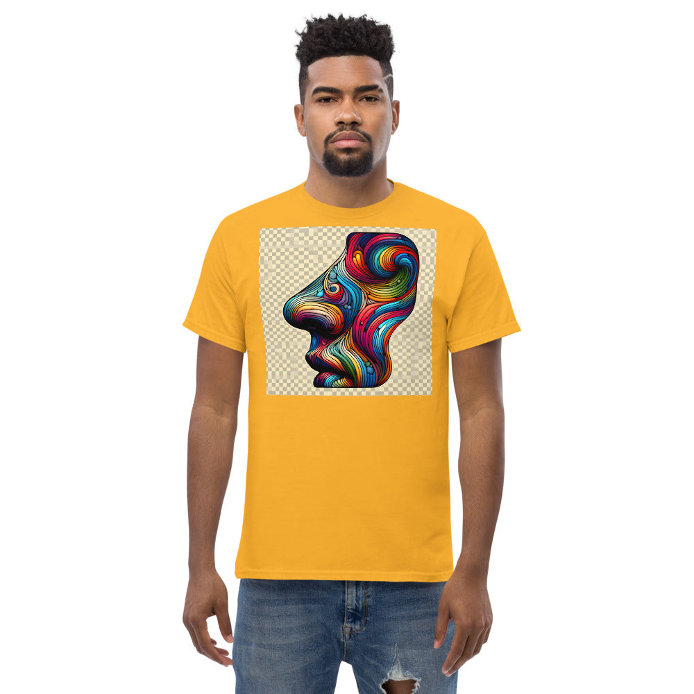 Human nose in painting style with rainbow colors