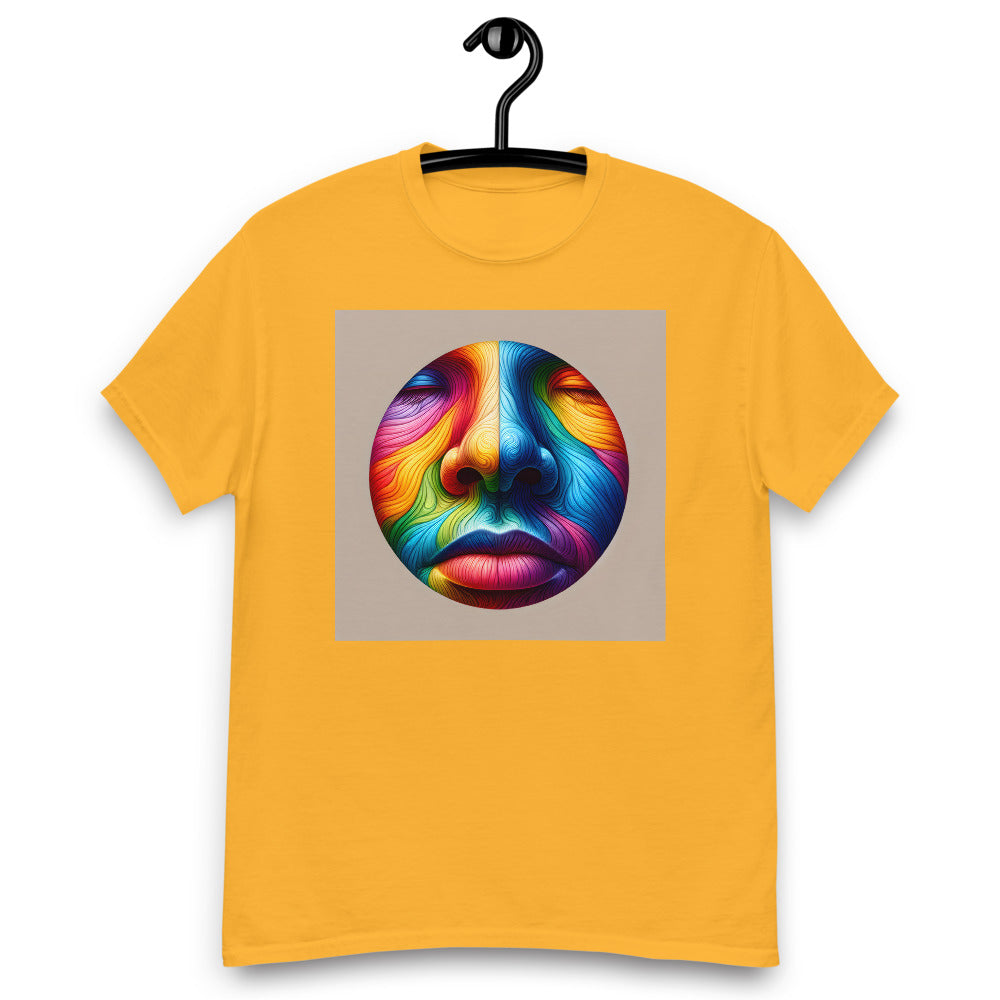 Human nose in painting style with rainbow colors