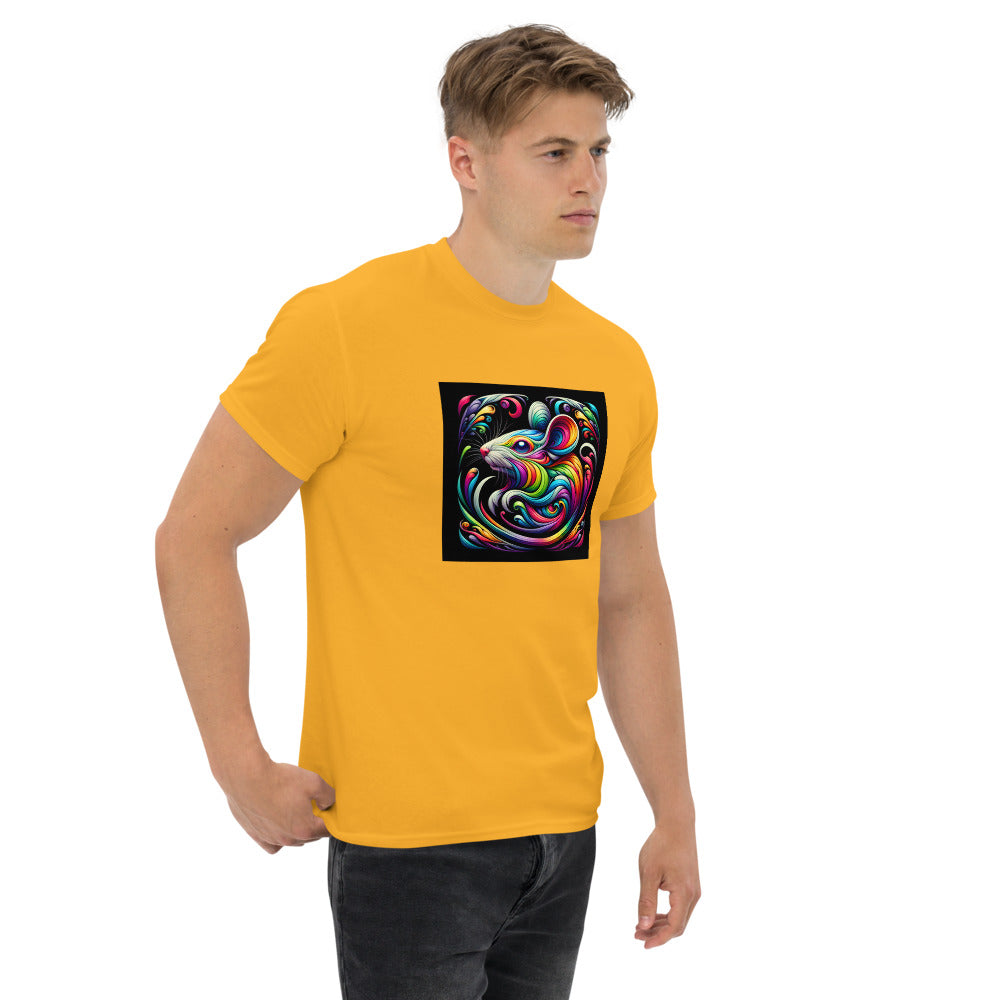 Colorful mouse in painting style with rainbow colors