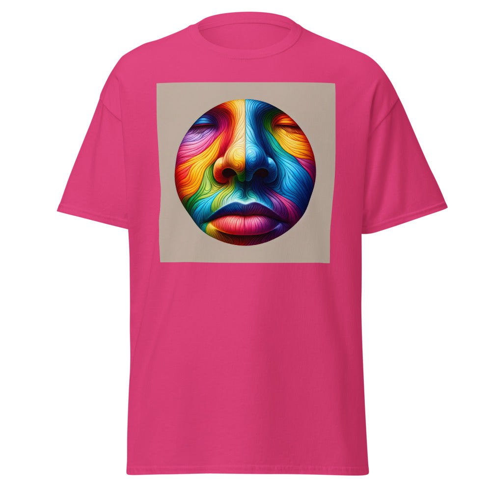 Human nose in painting style with rainbow colors