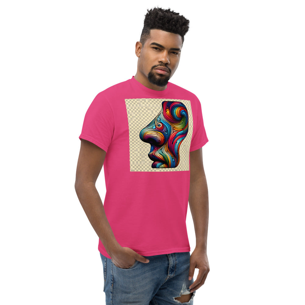 Human nose in painting style with rainbow colors