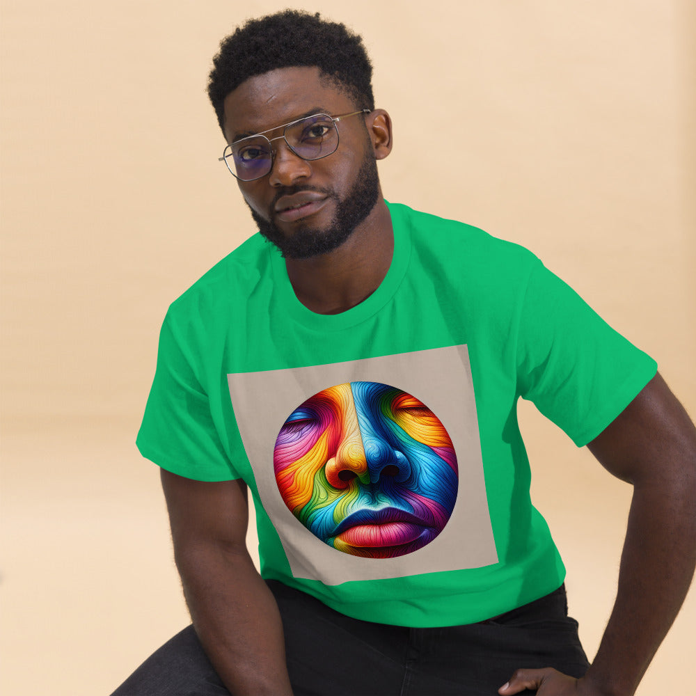 Human nose in painting style with rainbow colors