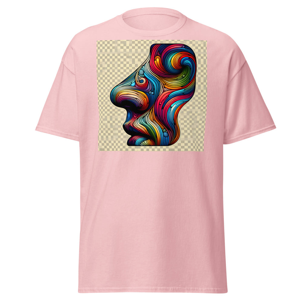 Human nose in painting style with rainbow colors