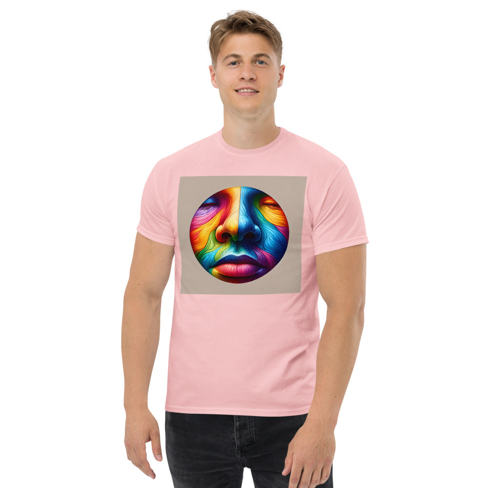 Human nose in painting style with rainbow colors