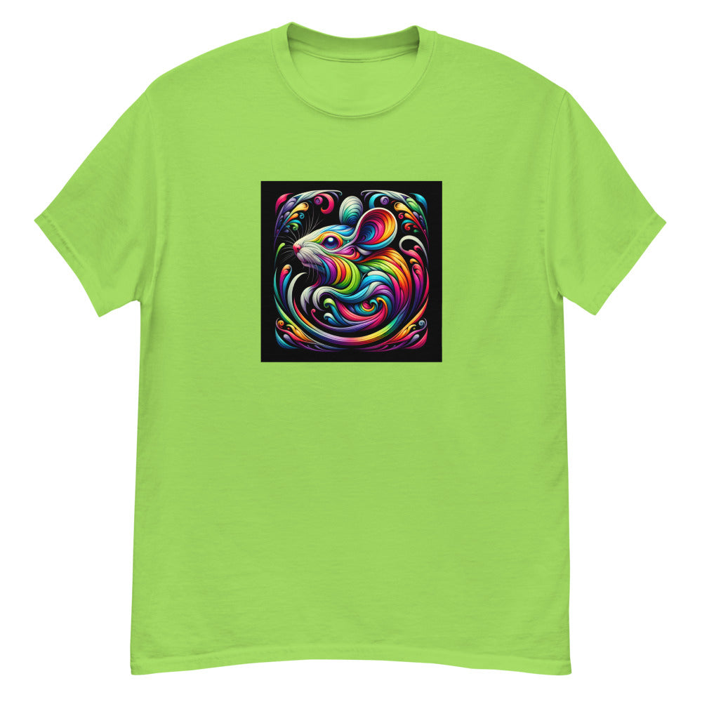 Colorful mouse in painting style with rainbow colors