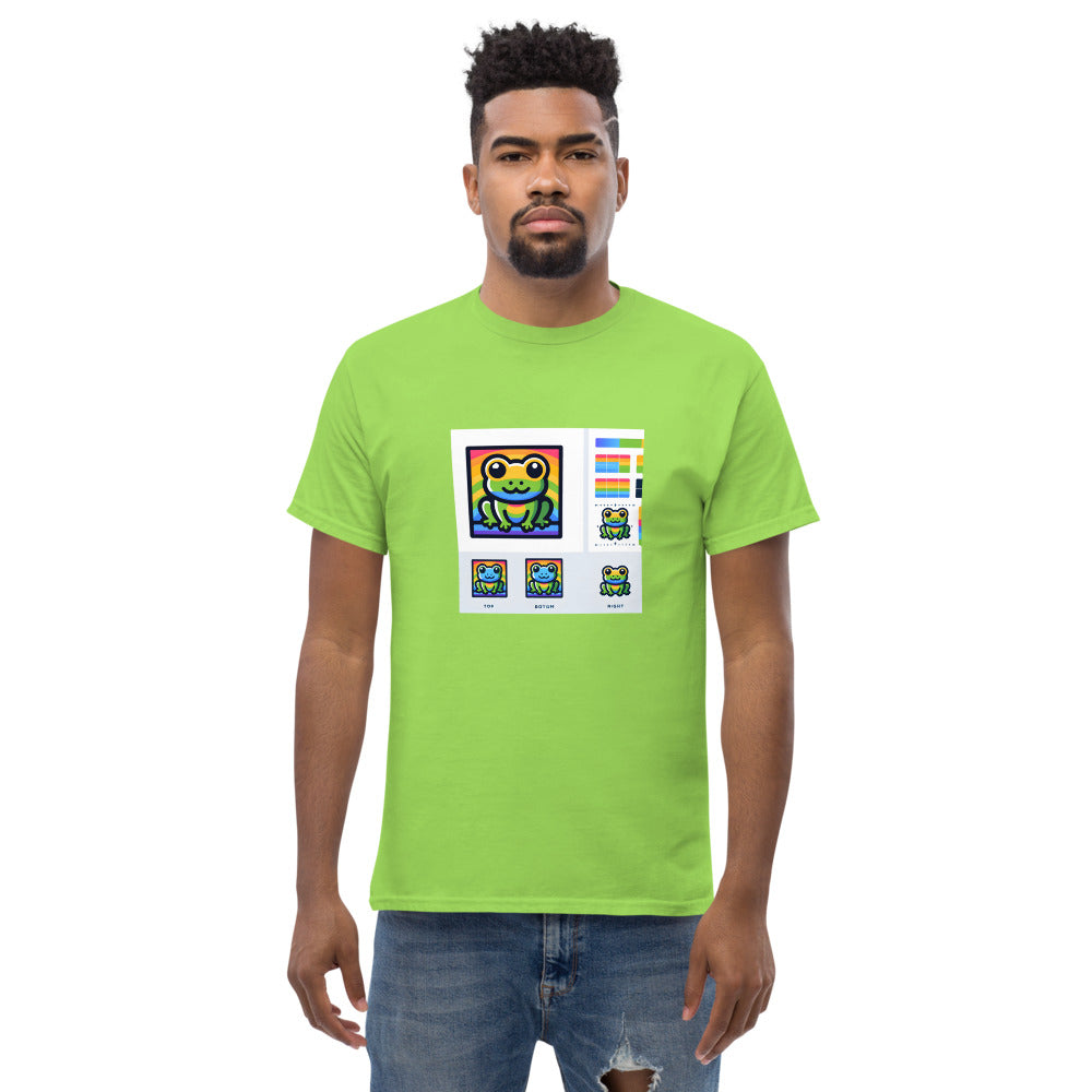 Cute frog logo in rainbow colors