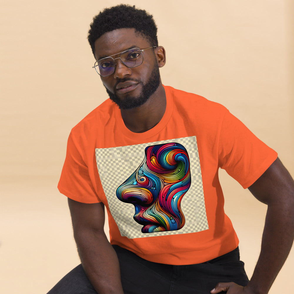 Human nose in painting style with rainbow colors