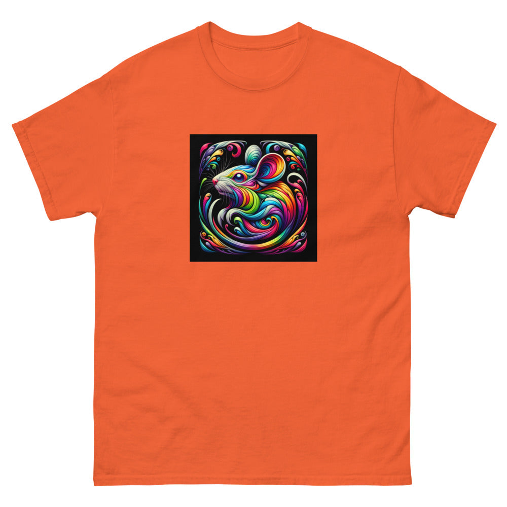 Colorful mouse in painting style with rainbow colors