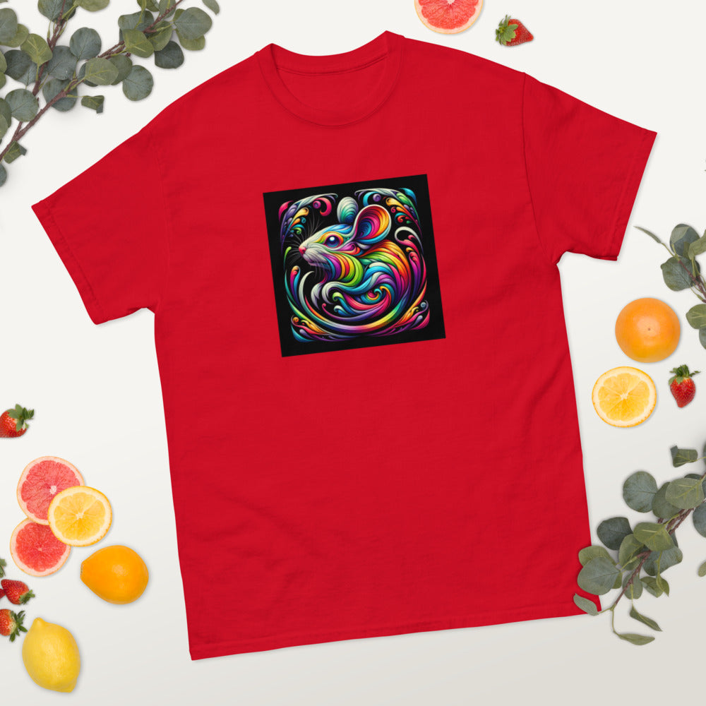 Colorful mouse in painting style with rainbow colors