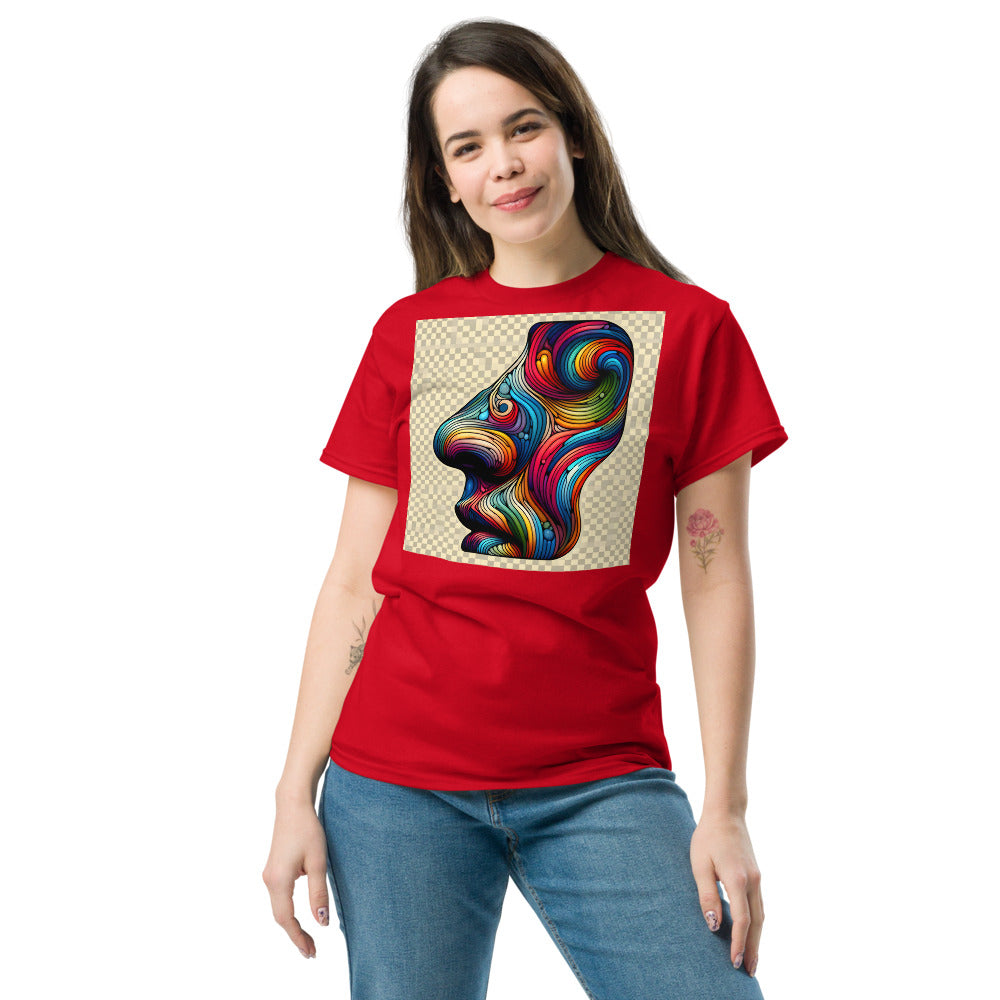 Human nose in painting style with rainbow colors