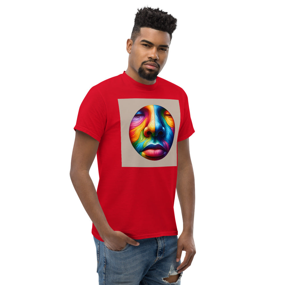 Human nose in painting style with rainbow colors