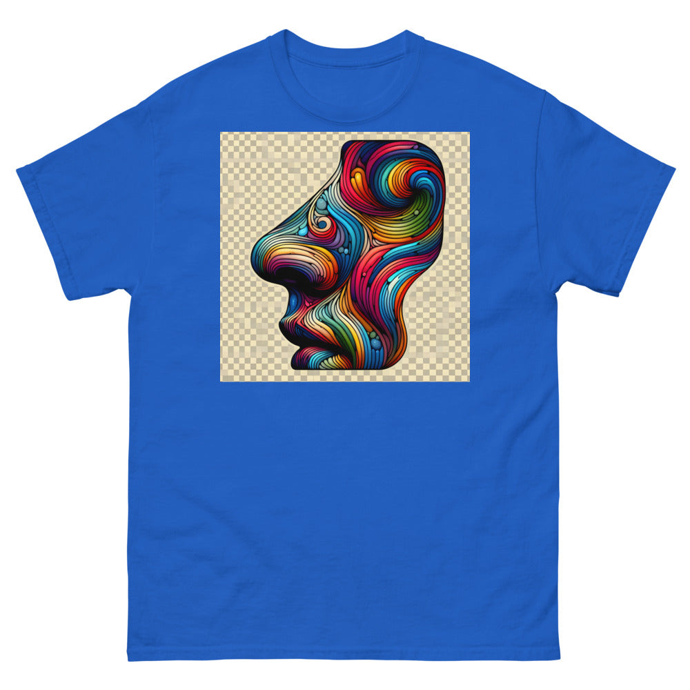 Human nose in painting style with rainbow colors