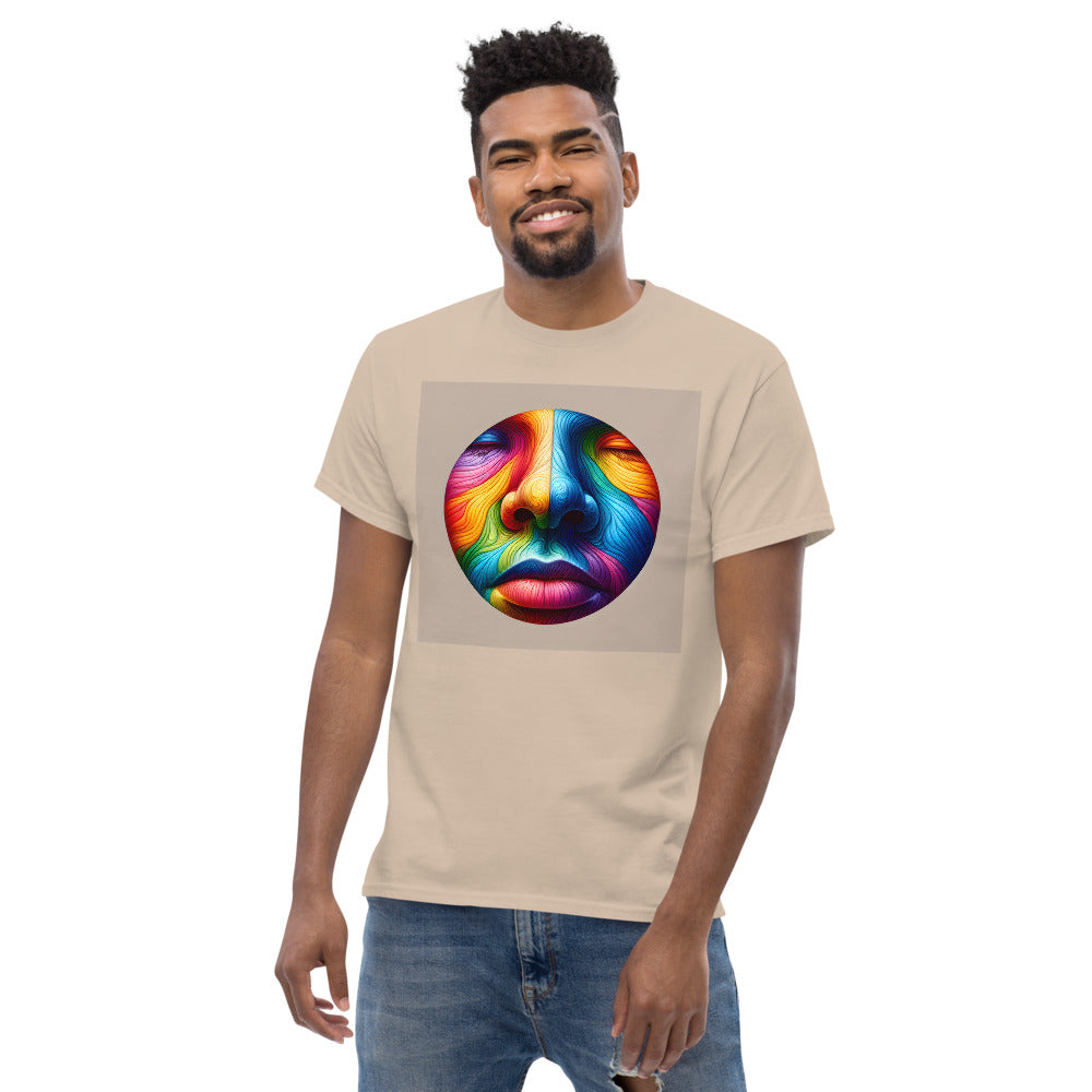 Human nose in painting style with rainbow colors