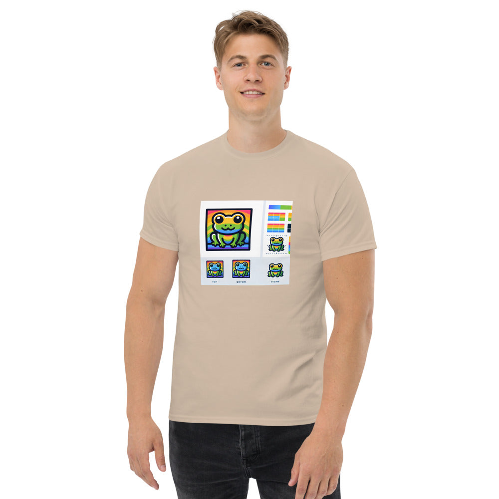 Cute frog logo in rainbow colors