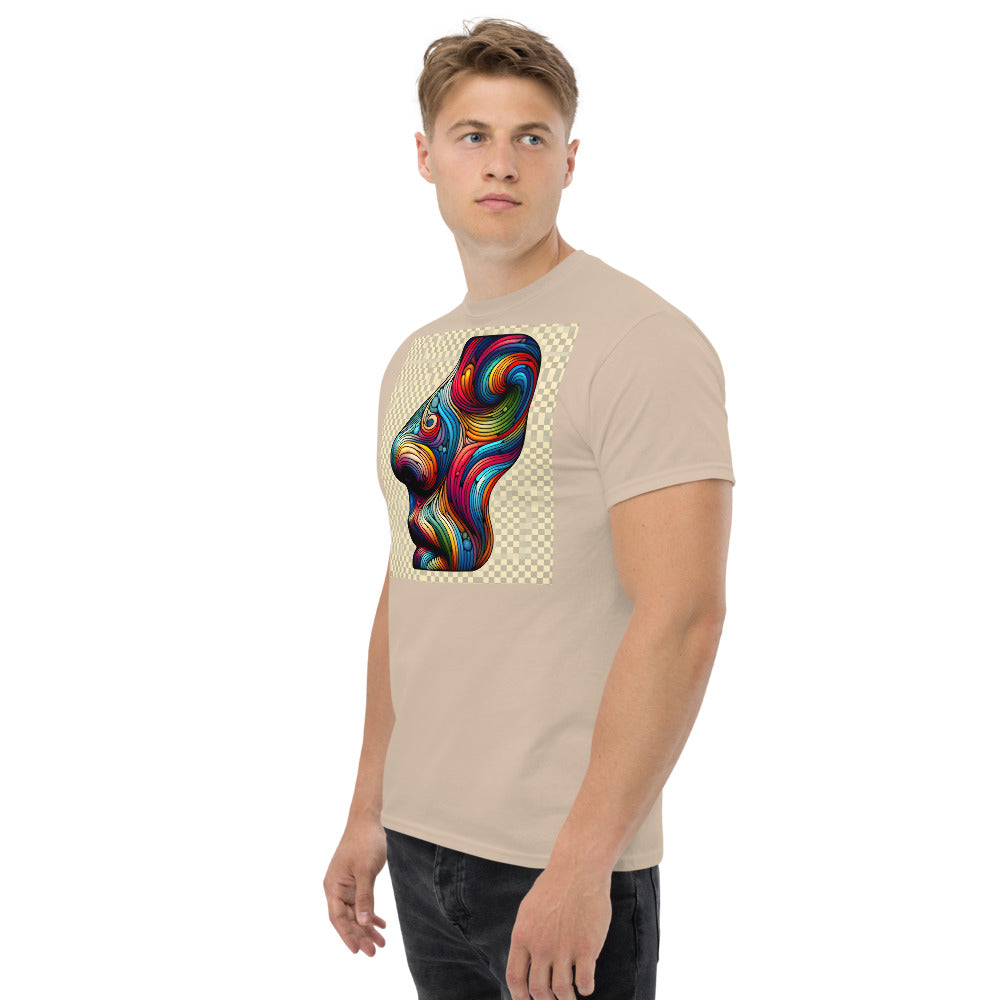 Human nose in painting style with rainbow colors