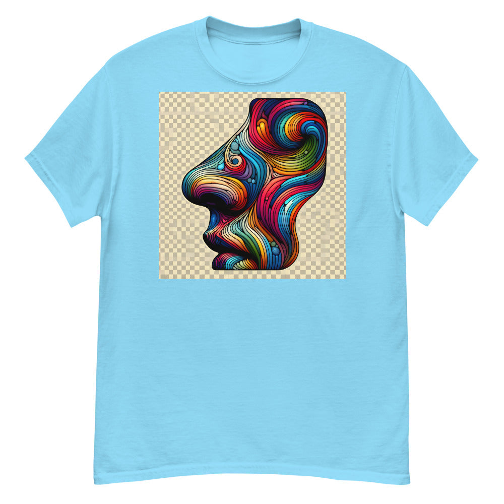 Human nose in painting style with rainbow colors