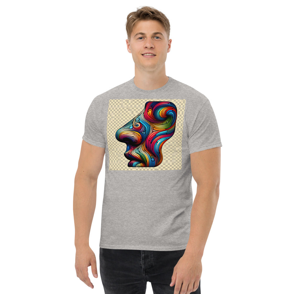 Human nose in painting style with rainbow colors