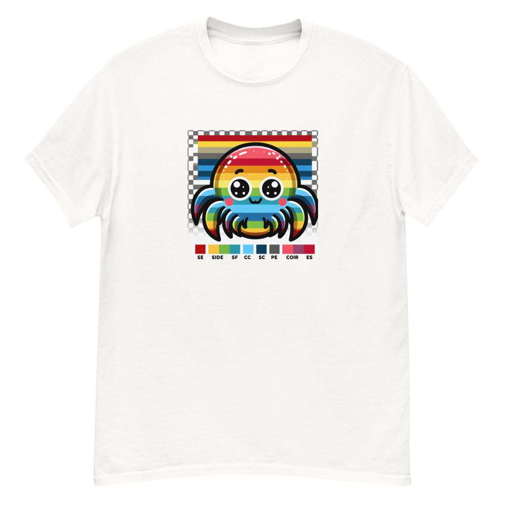 Cute spider painting in rainbow colors